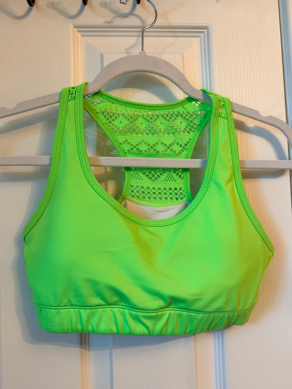 ZYIA Active Neon Green Lace Racerback Sports Bra Small